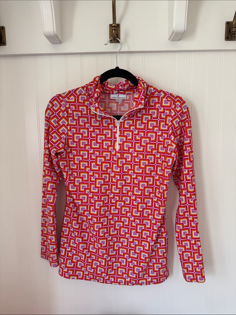 Jude Connally Golf Retro Geometric Quarter-Zip size XS